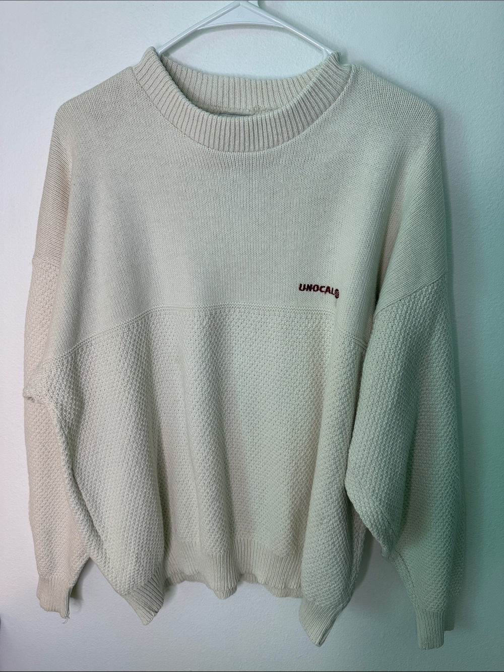 Vintage Velva Sheen Unocal 76 Crewneck Sweater 100% Cotton Size L USA